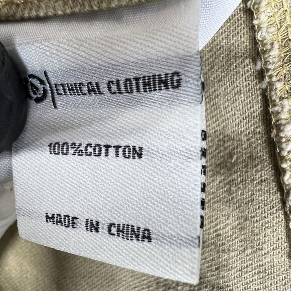 PTCL Women 26 US 4 Ethical Cargo Pants Zip Pockets Adj Cord Wide Leg Grunge Edgy - Picture 14 of 16